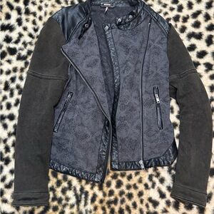 Free People Vegan leather jacket sweatshirt